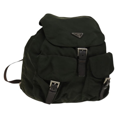 Prada Double Front Pocket Backpack Tessuto, KHAKI, NYLON, Backpack