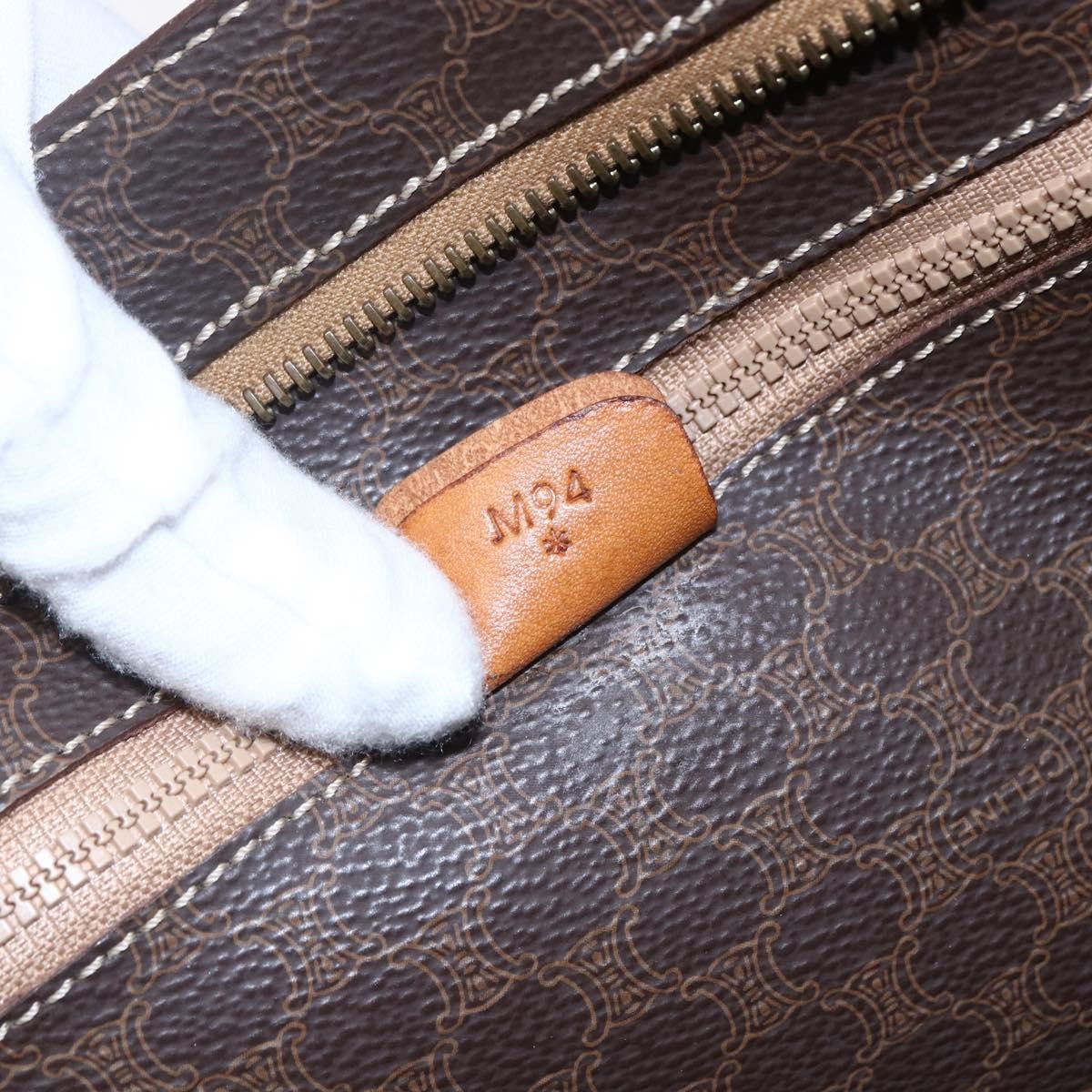 Celine Vintage Macadam Tote bag Canvas and Leather, BROWN, CANVAS, Tote bag