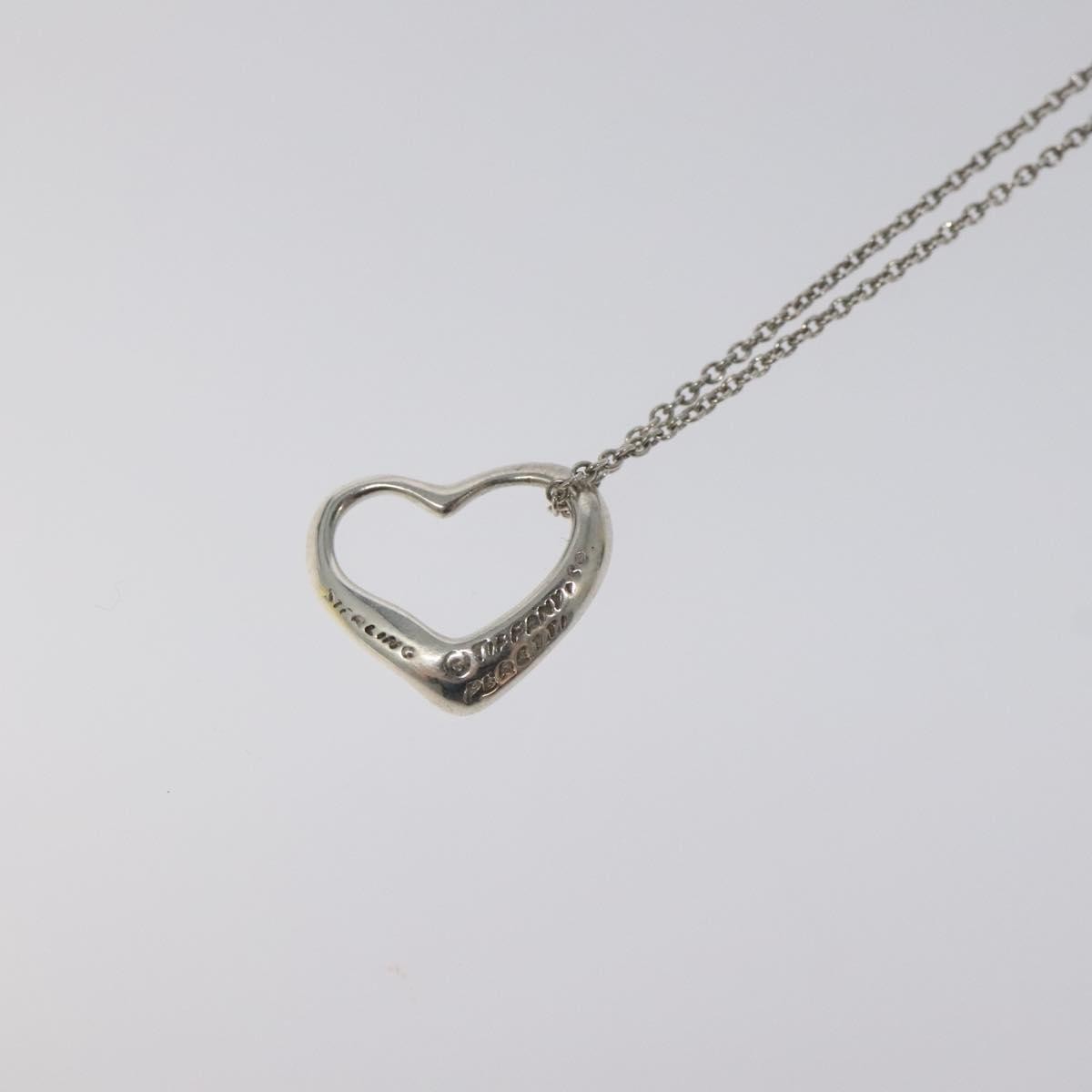 Tiffany & Co. Elsa Peretti Open Heart Pendant Necklace Sterling Silver, SILVER, SILVER, Necklace