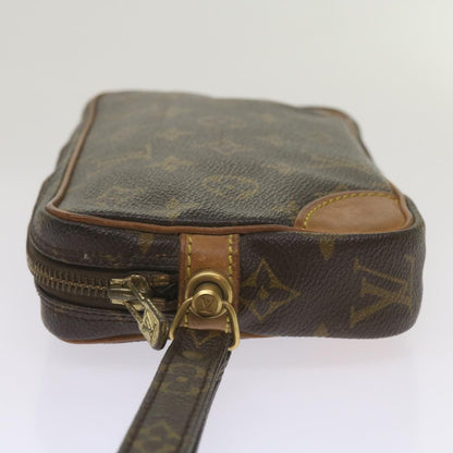Louis Vuitton Marly Dragonne Clutch Monogram Canvas, BROWN, CANVAS, Clutche & pouche