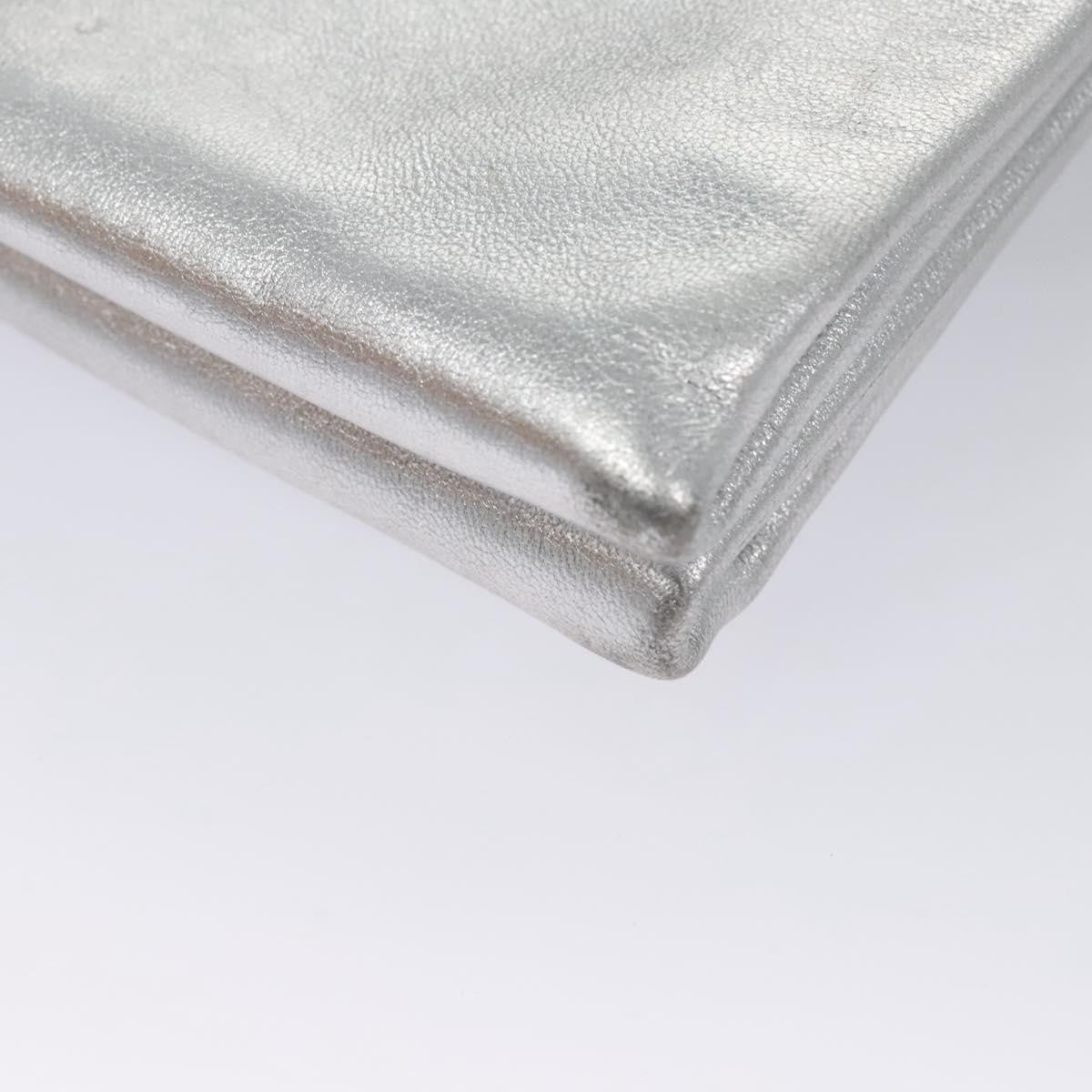 Prada Double Turn Lock Shoulder Bag Leather, SILVER, LEATHER, Shoulder bag