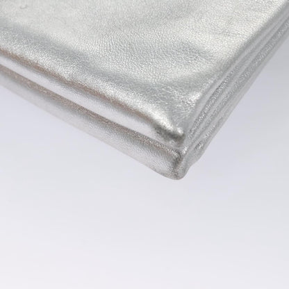 Prada Double Turn Lock Shoulder Bag Leather, SILVER, LEATHER, Shoulder bag