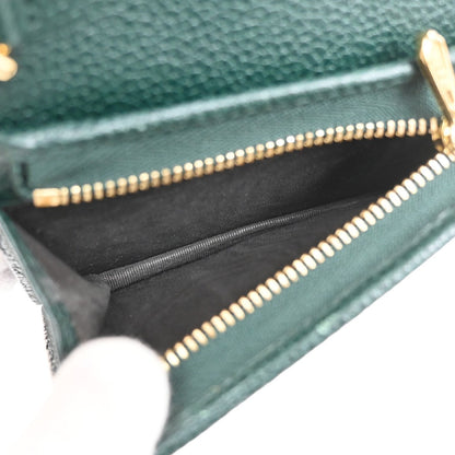 Gucci Zumi Chain Card Case Leather, GREEN, LEATHER, Wallets