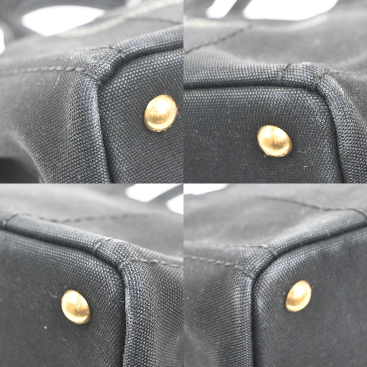 Prada Canapa Convertible Tote Canvas, BLACK, CANVAS, Tote bag