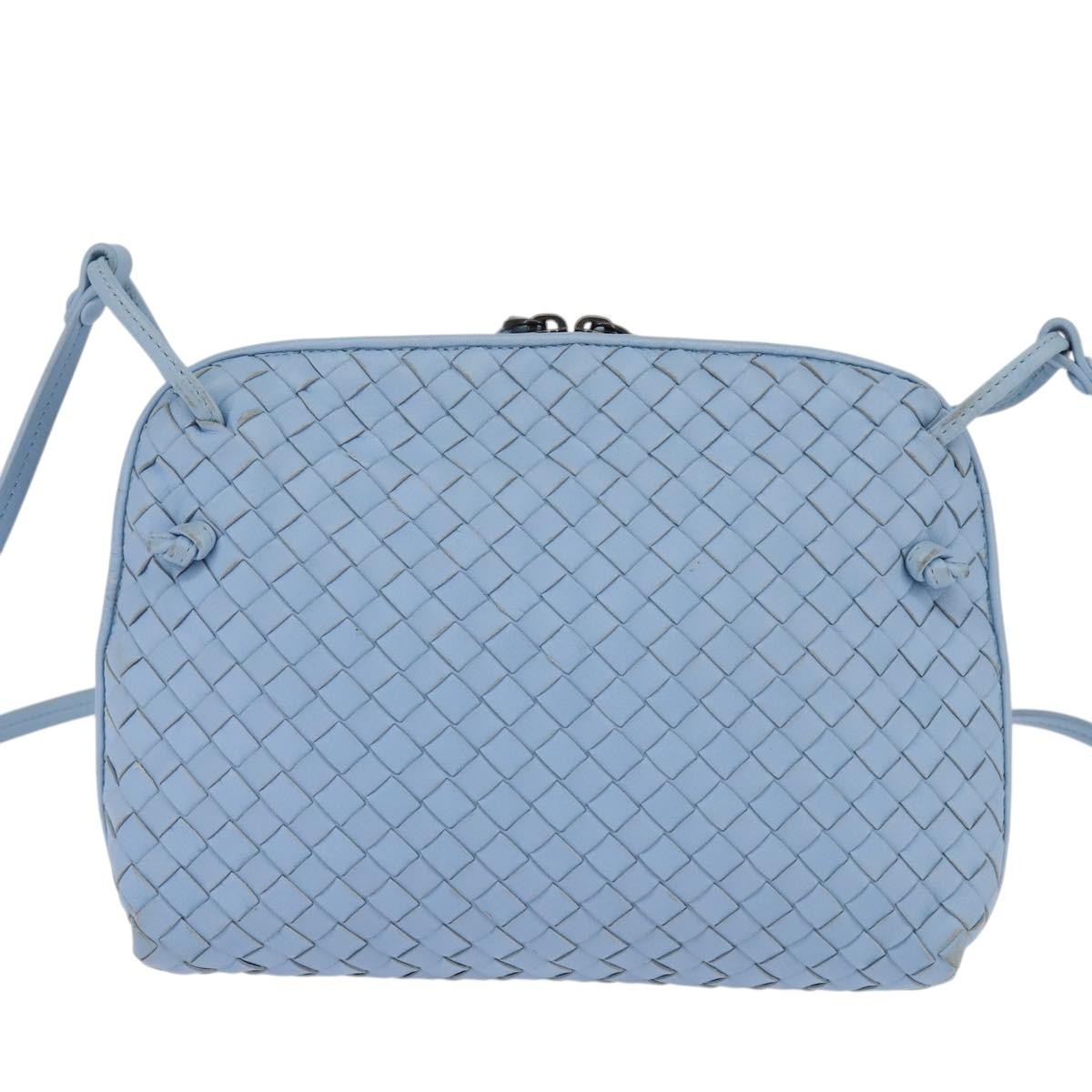 Bottega Veneta Nodini Crossbody Bag Intrecciato Nappa, BLUE, LEATHER, Crossbody bag