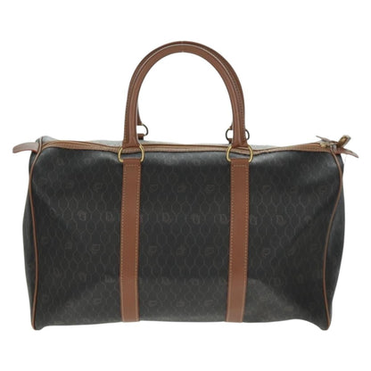 Christian Dior Vintage Honeycomb Boston bag Canvas and Leather, BLACK, PVC, Travel bag