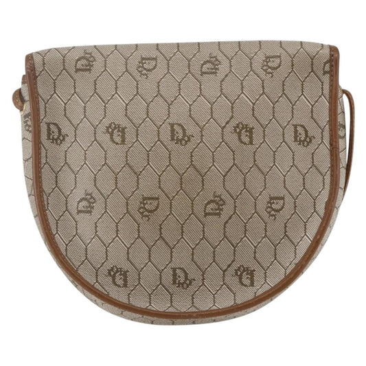 Christian Dior Vintage Honeycomb Flap Crossbody Bag Coated Canvas, BEIGE, CANVAS, Shoulder bag