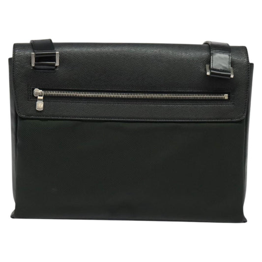 Louis Vuitton Saratov Messenger Bag Taiga Leather and Canvas, GRAY, LEATHER, Crossbody bag