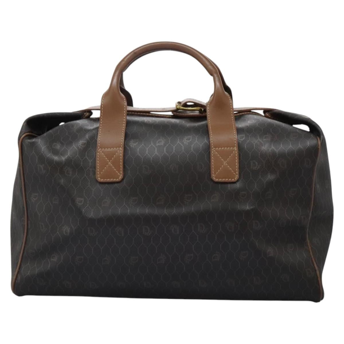 Christian Dior Vintage Honeycomb Boston bag Canvas and Leather, BLACK, CANVAS, Travel bag