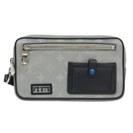 Louis Vuitton Alpha Clutch Limited Edition Monogram Satellite Canvas, SILVER, NYLON, Clutche & pouche