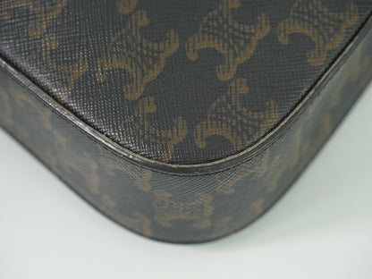 Celine Logo Camera Bag Triomphe Coated Canvas, BROWN, CLOTH, Shoulder bag