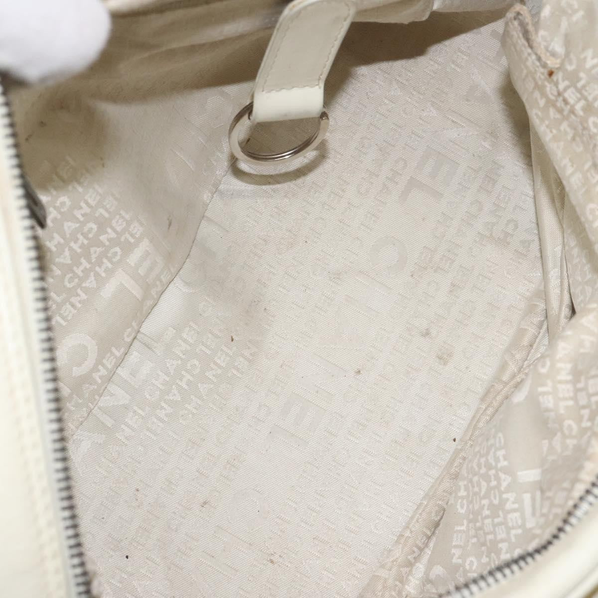 Chanel Square Stitch Shoulder Bag Quilted Caviar, WHITE, LEATHER, Shoulder bag