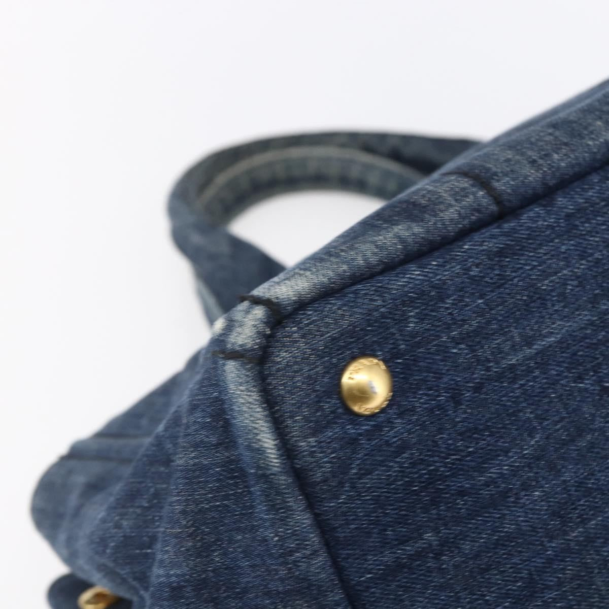 Prada Canapa Open Tote Denim, BLUE, DENIM_JEANS, Tote bag