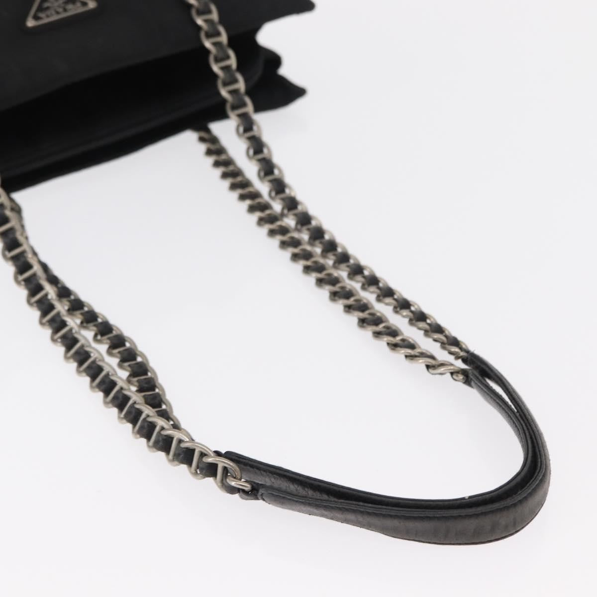 Prada Vintage Chain Shoulder Bag Tessuto, BLACK, NYLON, Shoulder bag