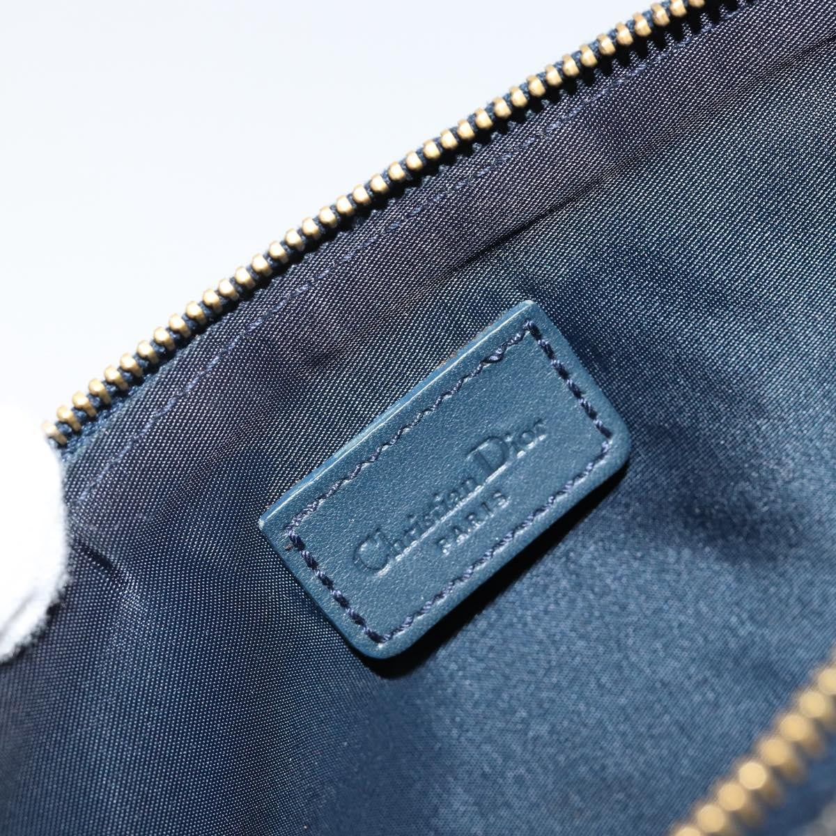 Christian Dior Vintage Saddle Bag Diorissimo Canvas, NAVY, CANVAS, Clutche & pouche