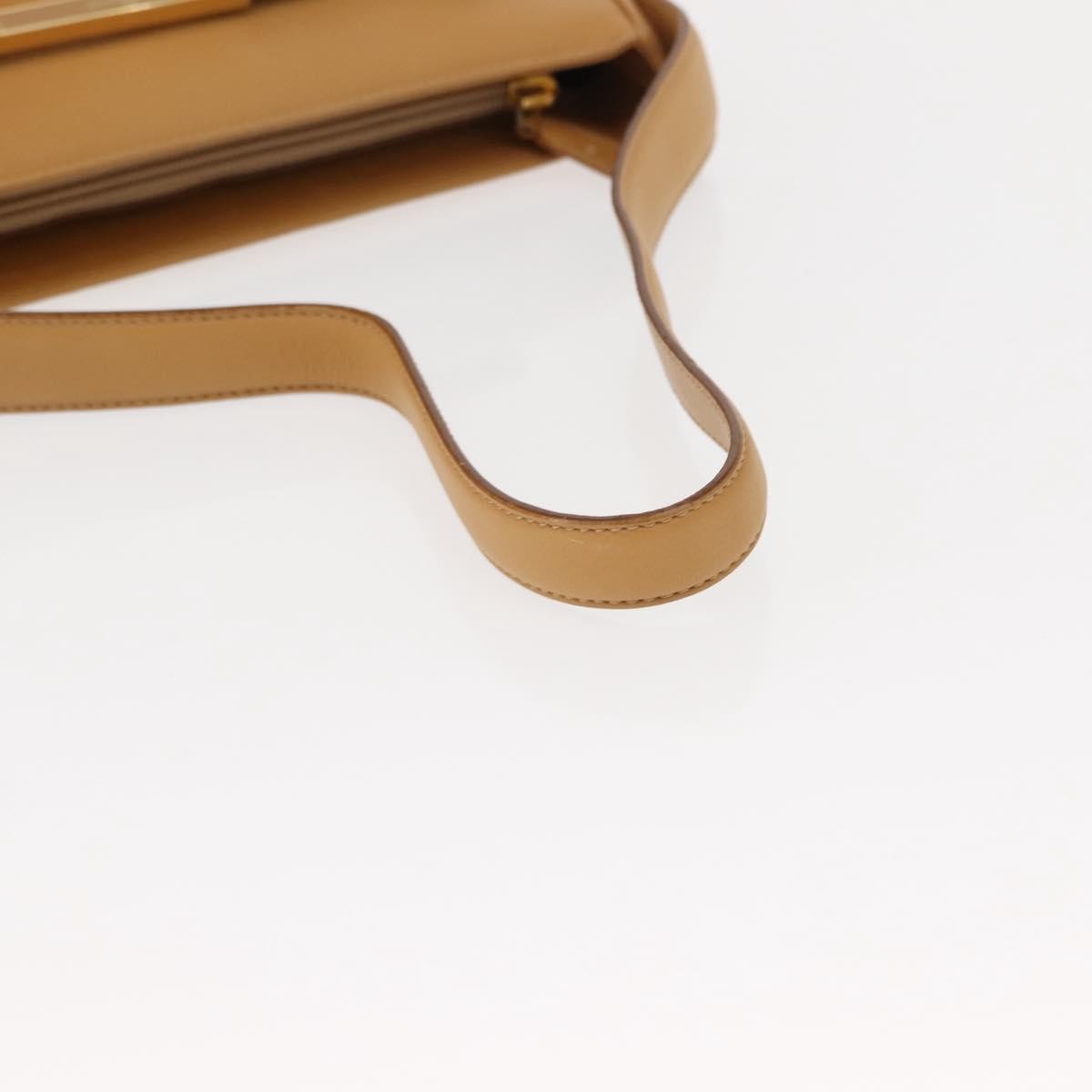 Salvatore Ferragamo Vintage Shoulder Bag Leather, BEIGE, LEATHER, Shoulder bag