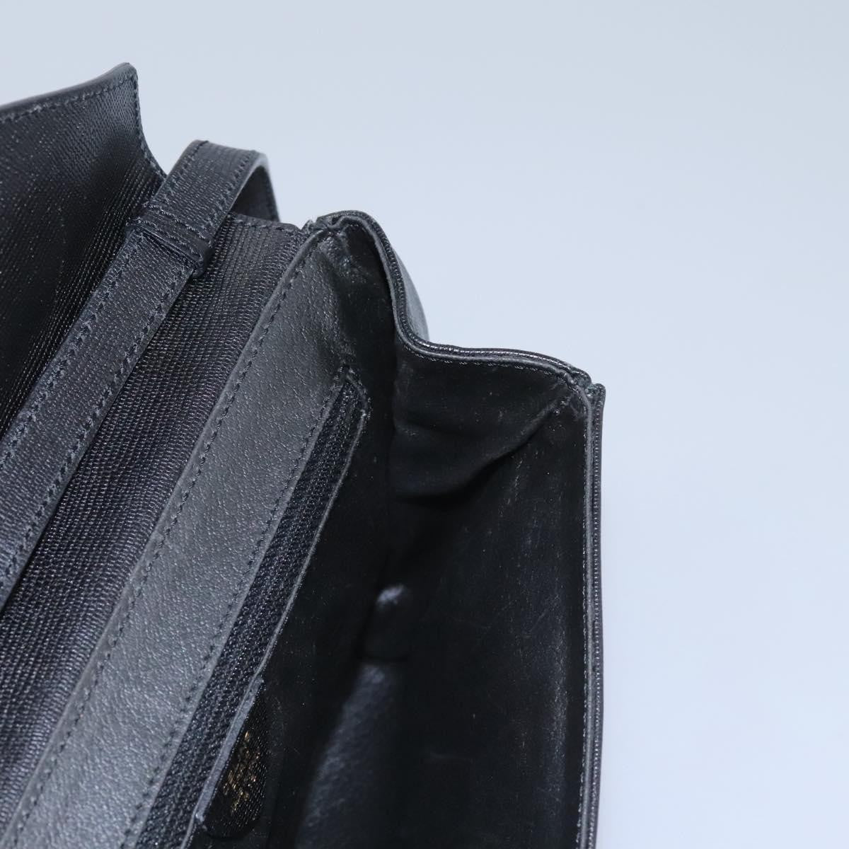 Celine Vintage Circle Logo Crossbody Bag Leather, BLACK, LEATHER, Crossbody bag