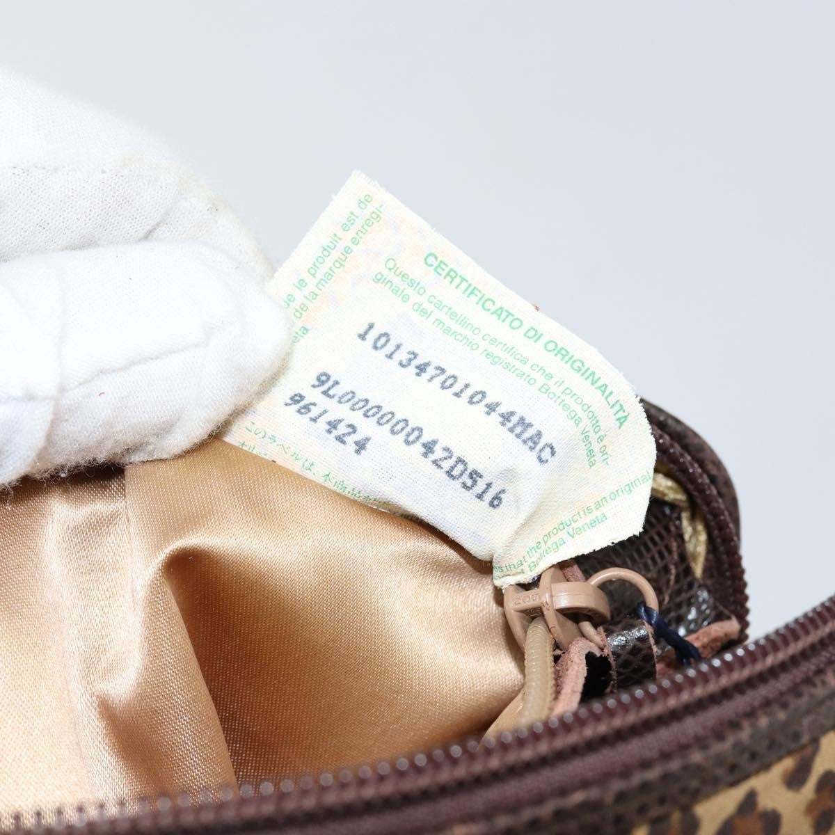 Bottega Veneta Vintage Shoulder Bag Leopard Print, BROWN, NYLON, Shoulder bag