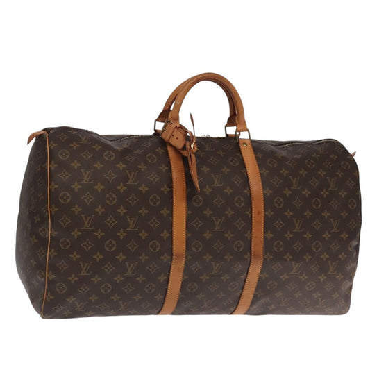 Louis Vuitton Keepall Bag Monogram Canvas, BROWN, CANVAS, Travel bag