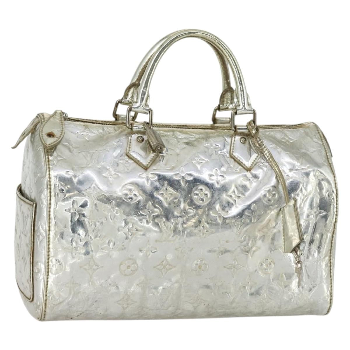 Louis Vuitton Speedy Handbag Monogram Vernis, SILVER, PATENT_LEATHER, Handbag