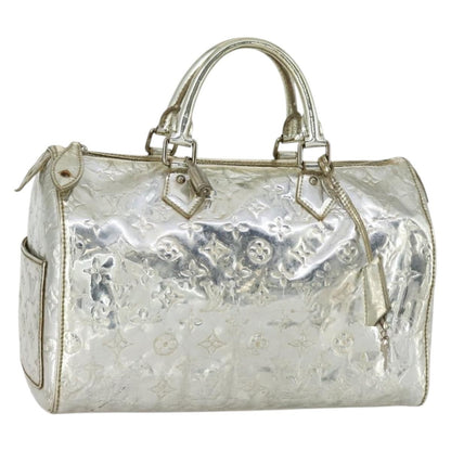 Louis Vuitton Speedy Handbag Monogram Vernis, SILVER, PATENT_LEATHER, Handbag
