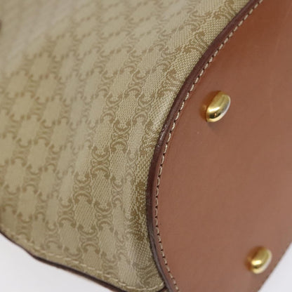 Celine Vintage Macadam Handbag Canvas and Leather, Beige, Canvas, Handbag