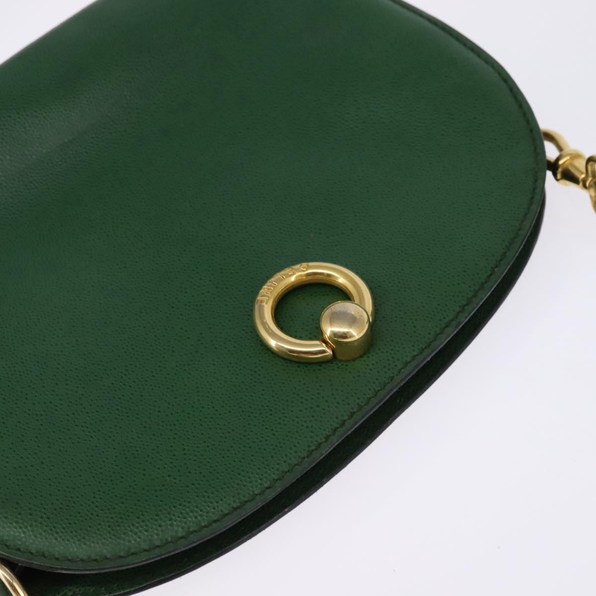 Celine Shoulder Bag Leather, GREEN, LEATHER, Shoulder bag