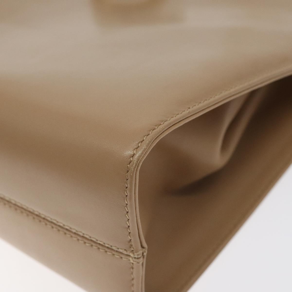 Salvatore Ferragamo Vintage Gancini Chain Shoulder Bag Leather, BEIGE, LEATHER, Shoulder bag