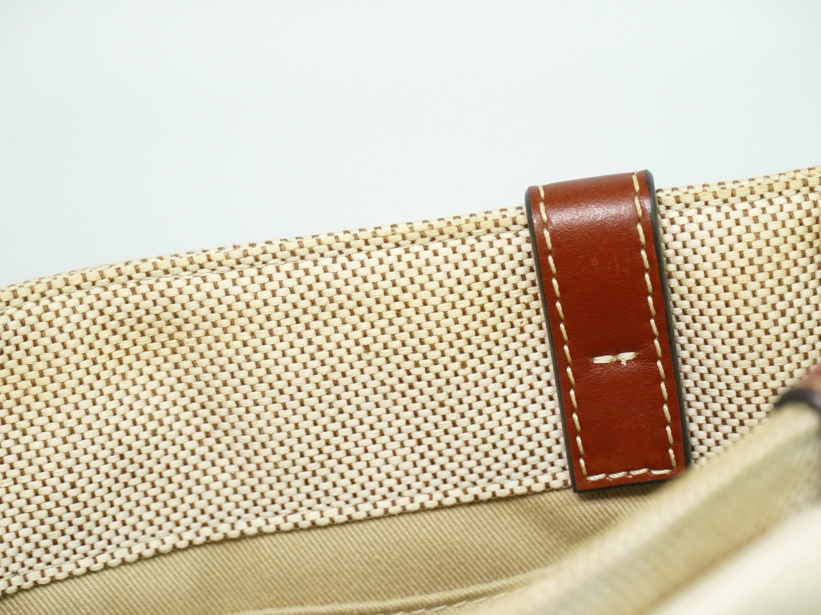 Chloe Woody Convertible Tote Canvas with Leather, BEIGE, CANVAS, Tote bag