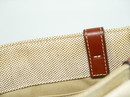 Chloe Woody Convertible Tote Canvas with Leather, BEIGE, CANVAS, Tote bag