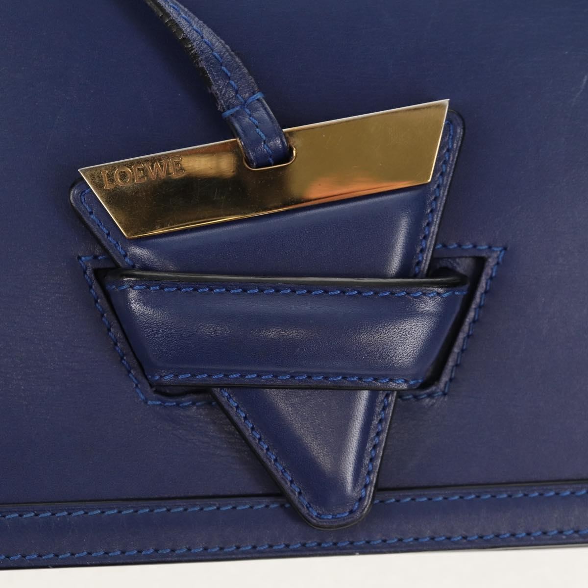 Loewe Barcelona Shoulder Bag Leather, BLUE, LEATHER, Shoulder bag