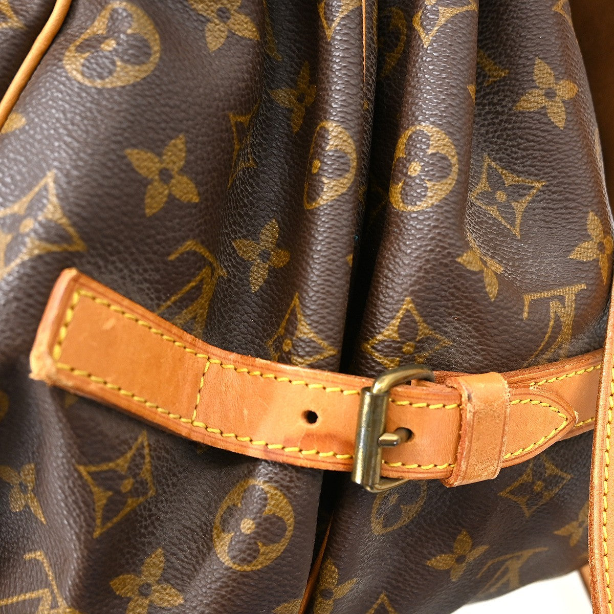 Louis Vuitton Saumur Handbag Monogram Canvas, BROWN, CANVAS, Shoulder bag