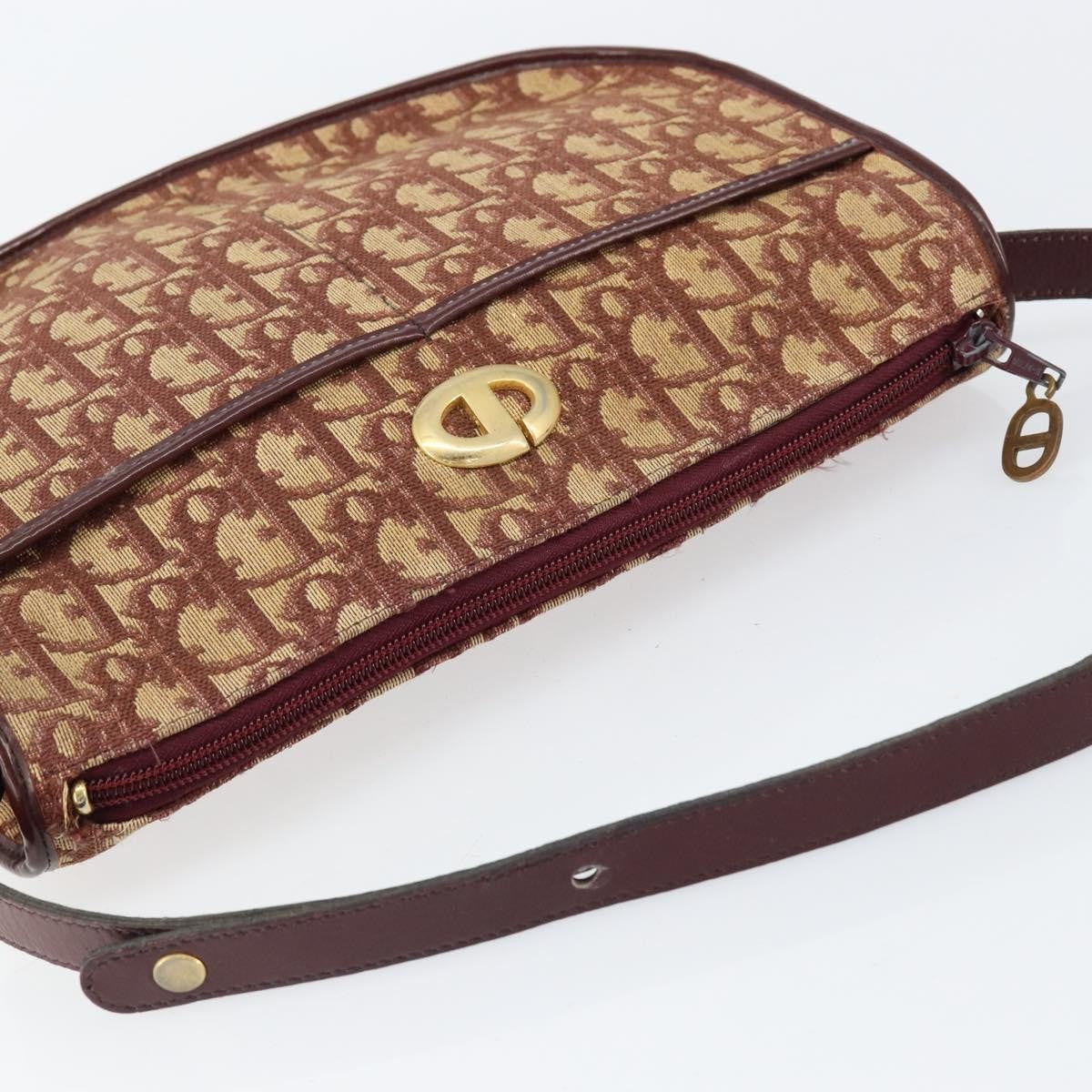 Christian Dior Vintage Trotter Shoulder Bag Canvas, BEIGE, CANVAS, Shoulder bag