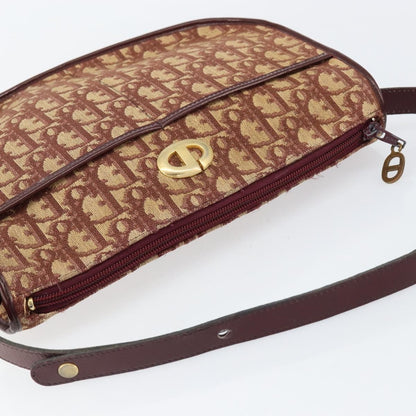 Christian Dior Vintage Trotter Shoulder Bag Canvas, BEIGE, CANVAS, Shoulder bag
