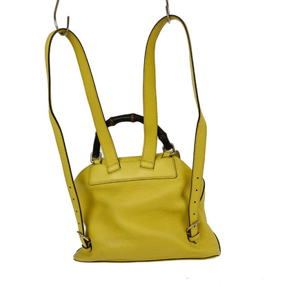 Gucci Bamboo Tassel Backpack Leather, YELLOW, LEATHER, Backpack