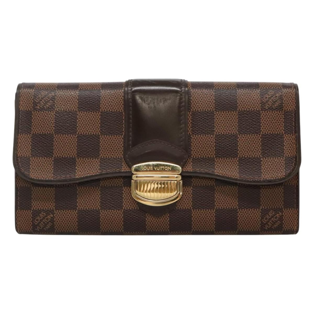 Louis Vuitton Sistina Wallet Damier, BROWN, CANVAS, Wallets