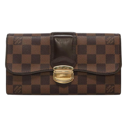 Louis Vuitton Sistina Wallet Damier, BROWN, CANVAS, Wallets