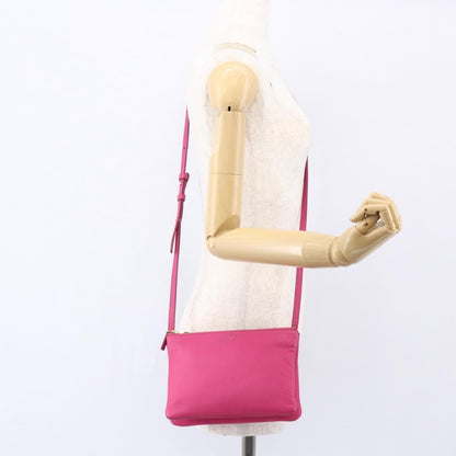 Celine Trio Crossbody Bag Leather, PINK, LEATHER, Shoulder bag