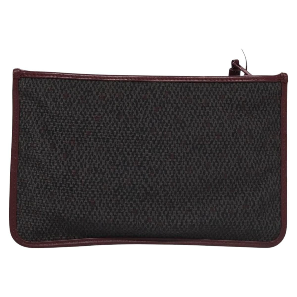 Saint Laurent Zipped Pouch Canvas, GRAY, PVC, Clutche & pouche