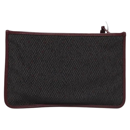 Saint Laurent Zipped Pouch Canvas, GRAY, PVC, Clutche & pouche