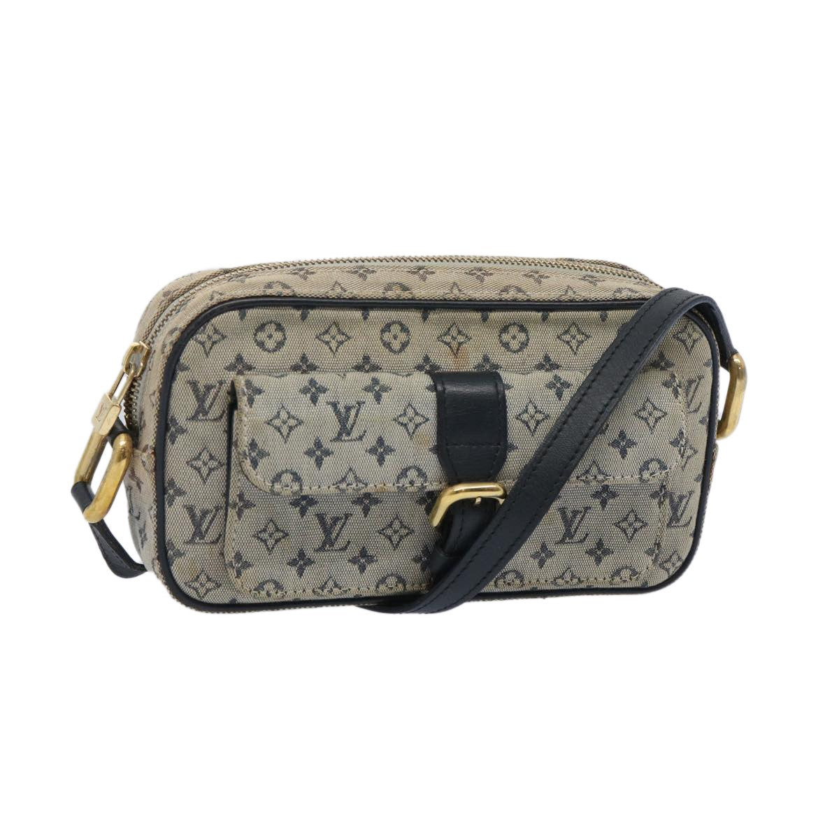 Louis Vuitton Juliette Crossbody Bag Mini Lin, BLUE, CANVAS, Shoulder bag