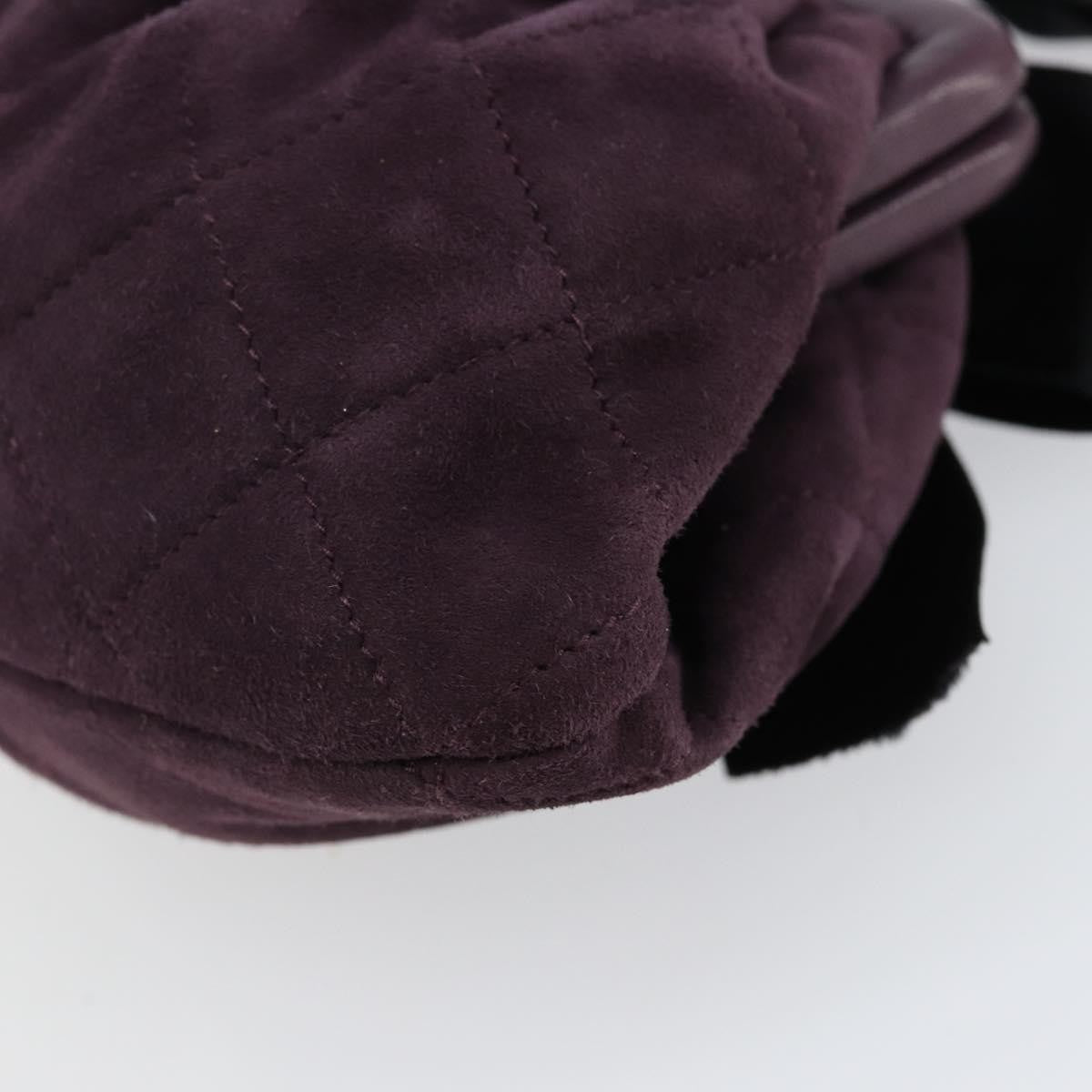 Chanel Bow cluth Suede, PURPLE, SUEDE, Clutche & pouche