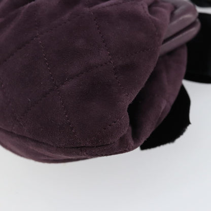 Chanel Bow cluth Suede, PURPLE, SUEDE, Clutche & pouche