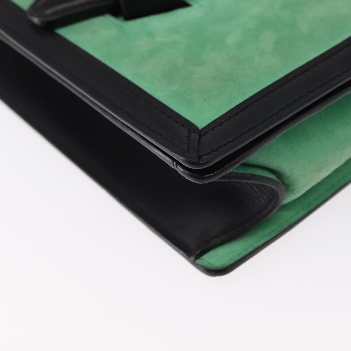 Loewe Barcelona Shoulder Bag Suede with Leather, GREEN, SUEDE, Shoulder bag