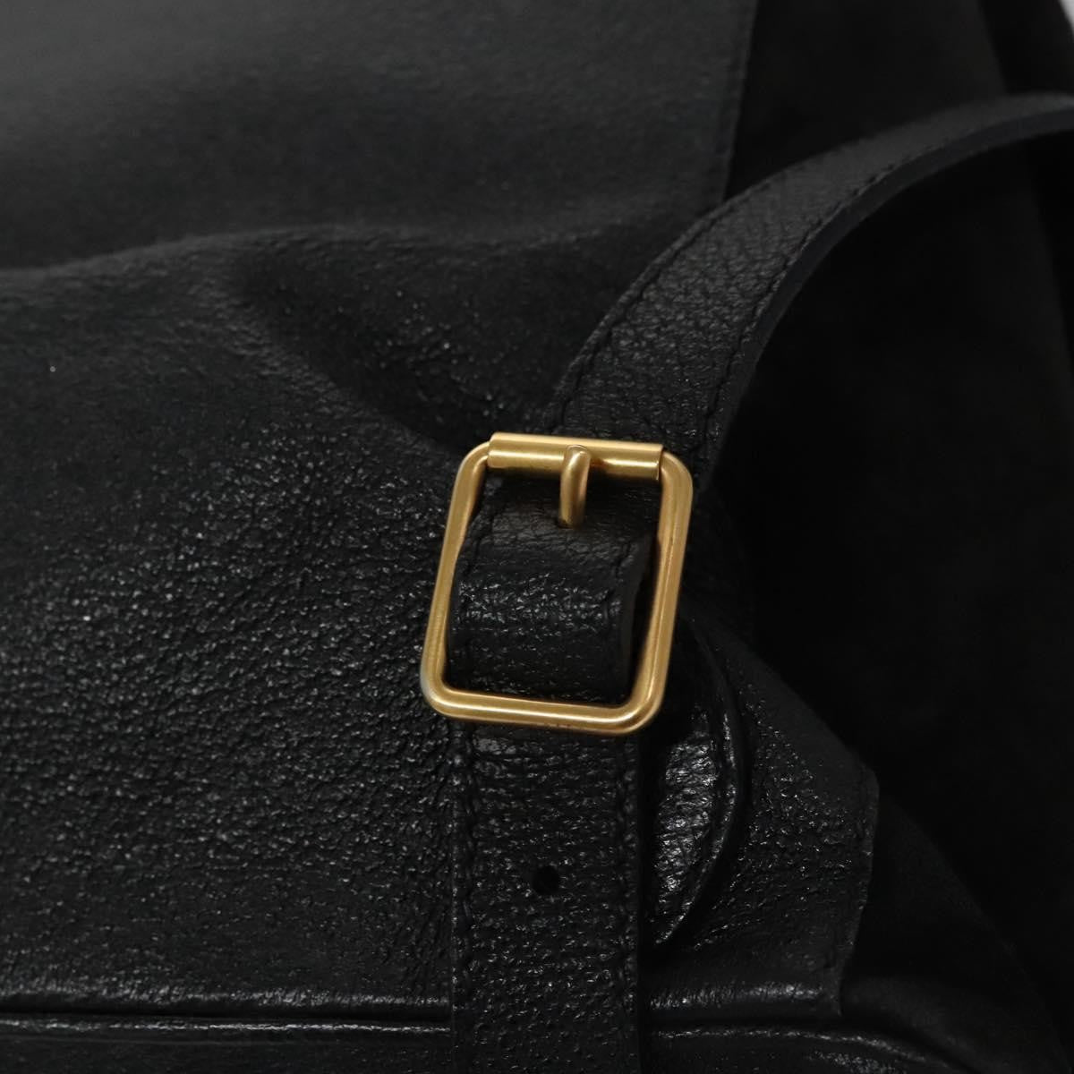 Gucci Vintage Bamboo Backpack Suede, BLACK, SUEDE, Backpack