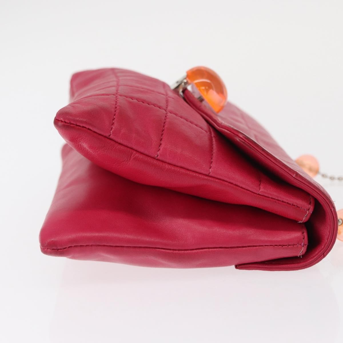 Chanel Chocolate Bar CC Clutch Quilted Leather, PINK, LEATHER, Clutche & pouche