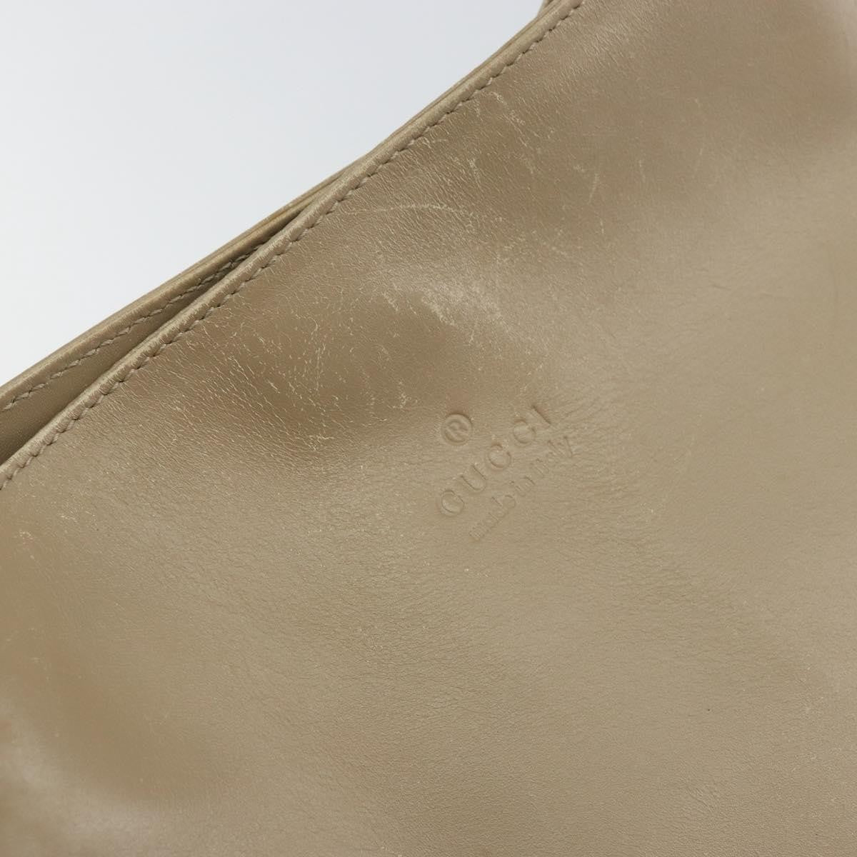 Gucci Vintage Shoulder Bag Leather, BEIGE, LEATHER, Shoulder bag
