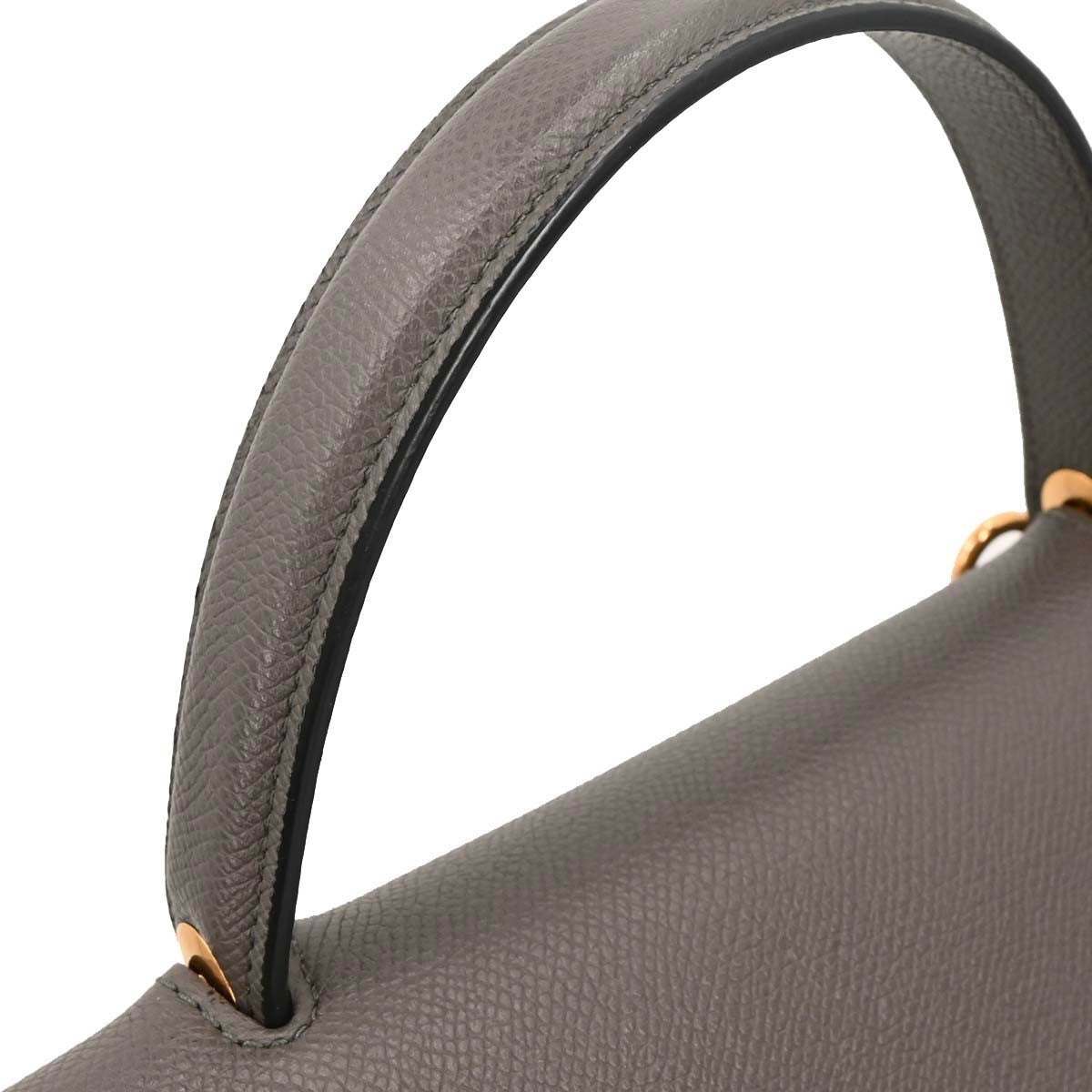 Celine Belt Bag Textured Leather, GRAY, LEATHER, Handbag