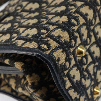 Christian Dior Vintage Trotter Handbag Canvas, NAVY, CANVAS, Handbag