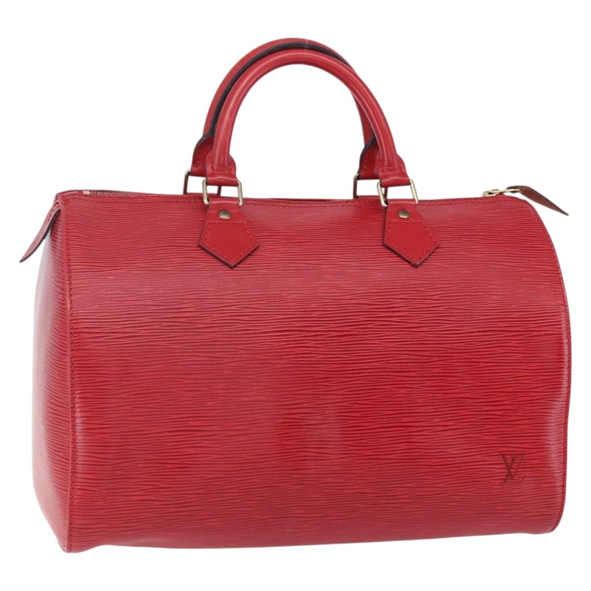 Louis Vuitton Speedy Handbag Epi Leather, RED, LEATHER, Handbag